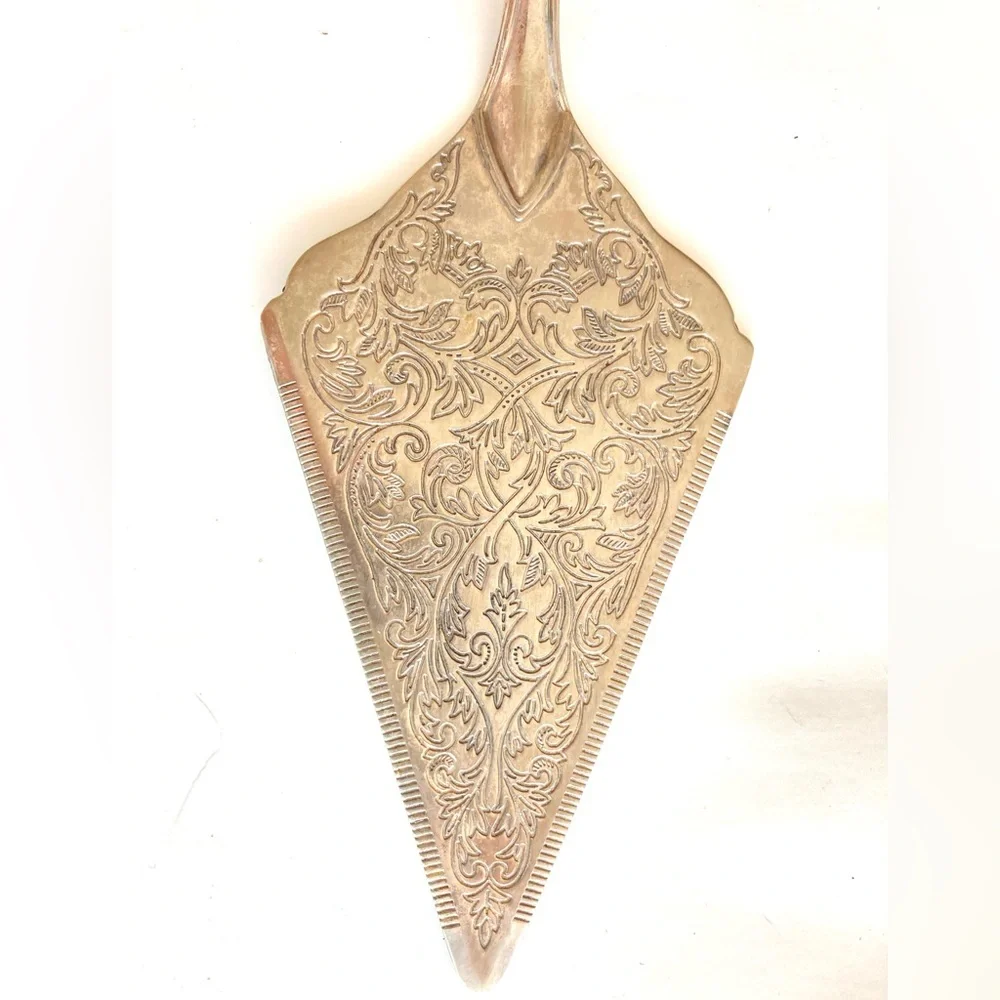 Cake server vintage cake server ornate silver plated wedding cake server